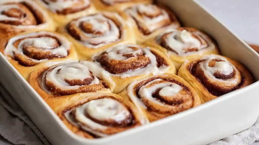 Best homemade cinnamon rolls soft fluffy yeast dough with buttery brown sugar cinnamon filling and tangy cream cheese frosting