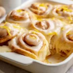 Soft and fluffy lemon sweet rolls with lemon cream cheese frosting and lemon curd swirl